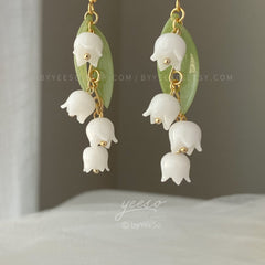 Lily of the Valley Earrings - lily flower dangle earrings - Unique Gift For Her