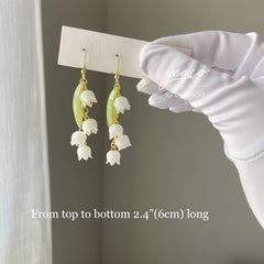 Lily of the Valley Earrings - lily flower dangle earrings - Unique Gift For Her