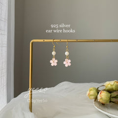 Cherry Blossom Earrings, Pink Sakura Earrings, Cute Floral Earrings