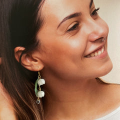 Lily of the Valley Earrings - lily flower dangle earrings - Unique Dangle