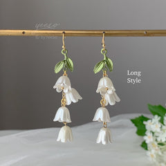 Lily of the Valley Earrings, lily flower dangle earrings, Unique Floral Earring, Gift For Her