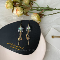 Jellyfish Dangle Earrings - Cute Blue Jellyfish Earrings Dangle - Unique Earrings - Beach vibes Earrings