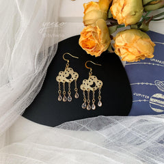 Rain Cloud Earrings Dangle, Celestial Cloud Drop Earrings, Unique Cloud Earring Dangle