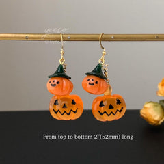 Pumpkin Halloween Earrings Dangle, Pumpkin Earrings, Unique Halloween Earrings Dangle