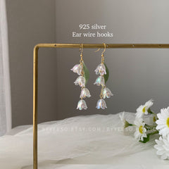 Lily of the Valley Earrings - lily flower dangle earrings - Unique Gift For Her