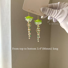 Green Jellyfish Dangle Earrings - Unique Jellyfish Earrings - Beach vibes Earrings
