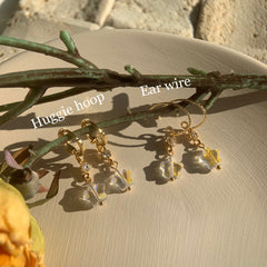 Star huggie hoops - Starburst Huggie Earrings - Glass star earrings