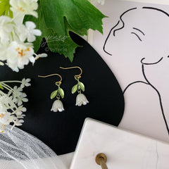 Lily of the Valley Earrings, lily flower dangle earrings, Unique Floral Earring, Gift For Her