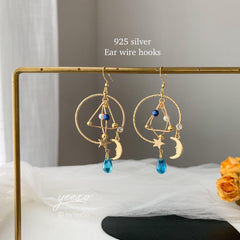 Planet earrings - Universe statement earrings - galaxy dangle earrings - unique dangle