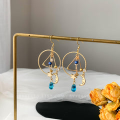 Planet earrings - Universe statement earrings - galaxy dangle earrings - unique dangle
