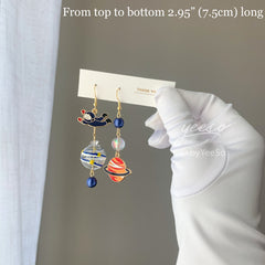 Astronaut and Space Earrings - Spaceman Earrings - Planet Earrings - Astrology Gift