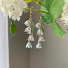 Lily of the Valley Earrings - lily flower dangle earrings - Unique Gift For Her