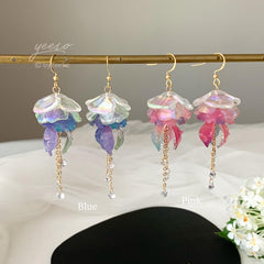 Blue Jellyfish Dangle Earrings - 3D Jellyfish drop Earrings - Unique Purple Jellyfish Earrings Dangle
