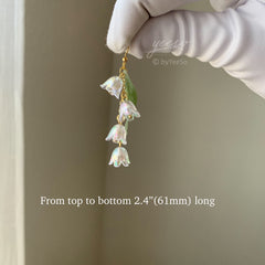 Lily of the Valley Earrings - lily flower dangle earrings - Unique Gift For Her