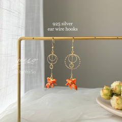 Goldfish and Bubble Dangle Earrings - fish earrings - Unique Dangle