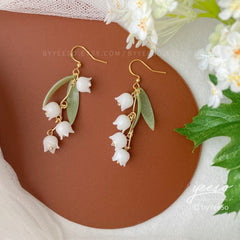 Lily of the Valley Earrings - lily flower dangle earrings - Unique Gift For Her