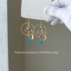 Planet earrings - Universe statement earrings - galaxy dangle earrings - unique dangle