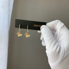 Gold Butterfly Huggie Hoop Earrings, Butterfly Earrings, Butterfly Charm Hoop Earrings, Small Butterfly Huggies, Mini Hoop Dangle Earrings