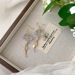 Rain Cloud Earrings Dangle, Fun White Cloud Drop Earrings, Unique Dangle