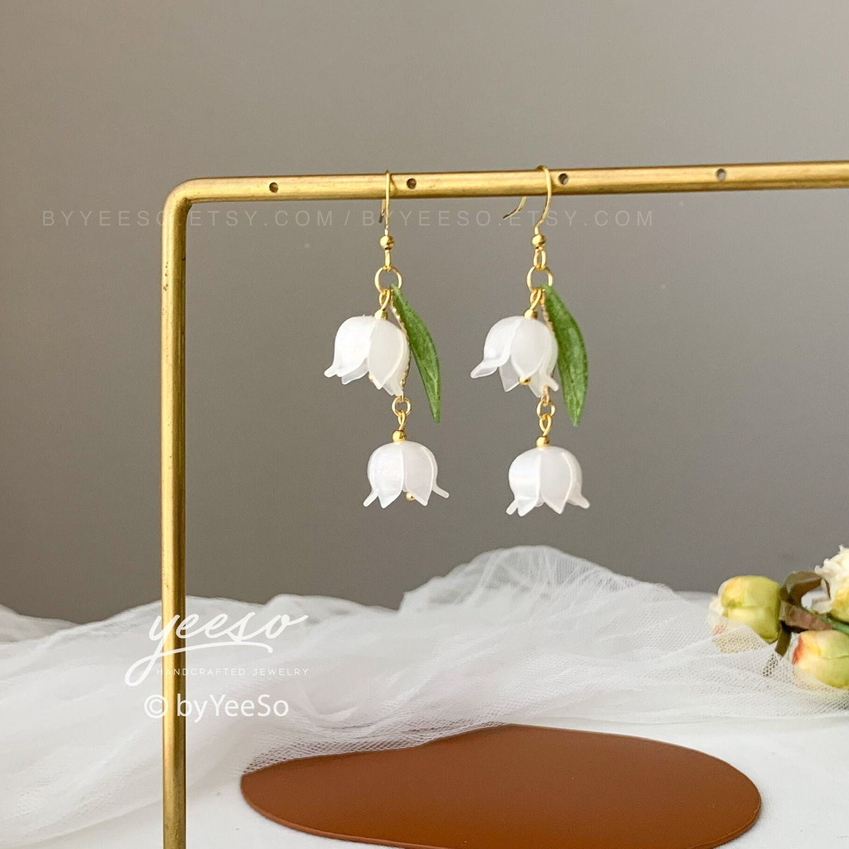 Lily of the Valley Earrings - flower dangle earrings - Unique Gift For Her