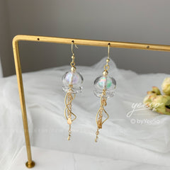 Jellyfish Dangle Earrings - Cute Blue Jellyfish Earrings Dangle - Unique Earrings - Beach vibes Earrings