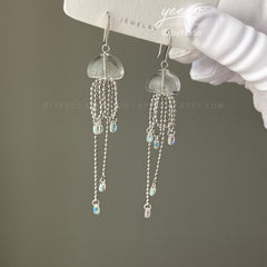 Jellyfish Dangle Earrings - Silver Jellyfish - Cute Unique Earrings - Beach vibes Earrings