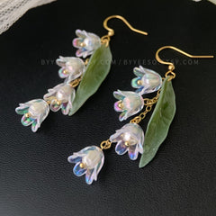 Lily of the Valley Earrings - lily flower dangle earrings - Unique Gift For Her