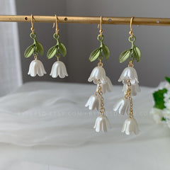 Lily of the Valley Earrings, lily flower dangle earrings, Unique Floral Earring, Gift For Her
