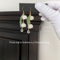 Lily of the Valley Earrings - lily flower dangle earrings - Unique Dangle