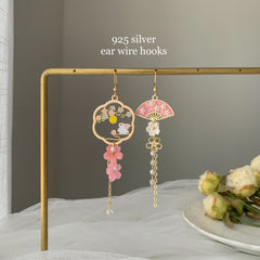 Pink Sakura Cherry Blossom Earrings - Japanese Sakura bunny Earrings - Cherry Blossom rabbit Earrings