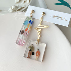 little people funky earrings - quirky earrings - fun earrings dangle - miniature earrings - unique earrings dangle