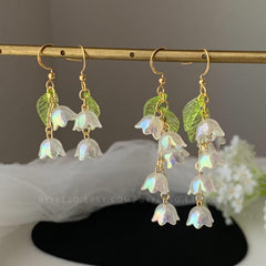 Lily of the Valley Earrings, lily flower dangle earrings, Unique Floral Earring, Gift For Her
