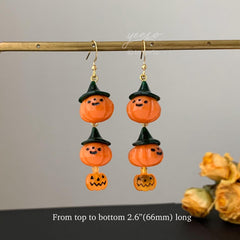 Pumpkin Halloween Earrings Dangle, Pumpkin Earrings, Unique Halloween Earrings Dangle